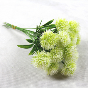 Decorate artificial flowers green real touch dandelion plants plastic flowers home decoration