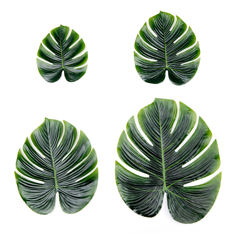 Party Supplies Safari Decorations Luau Theme Monstera Wall Fence Tree Tropical Palm Leaves Green Artificial Leaves