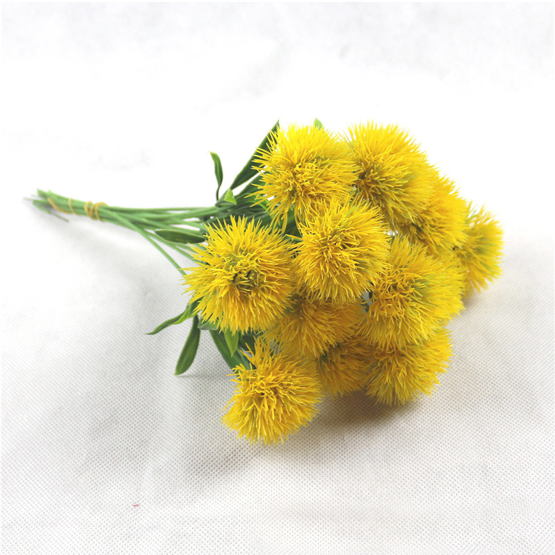 Decorate artificial flowers green real touch dandelion plants plastic flowers home decoration