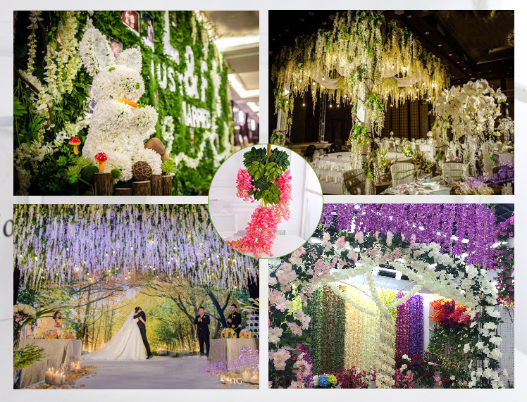 Artificial flower wisteria bulk artificial flower for decoration wall flowers Wisteria