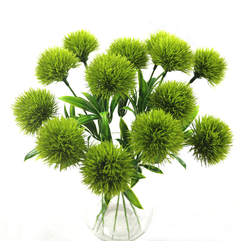 Decorate artificial flowers green real touch dandelion plants plastic flowers home decoration