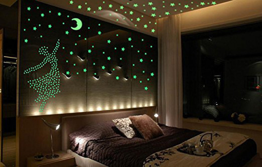 custom wall stickers night glow dark stars luminous vinyl moon sticker 3d bright stars glowing in the dark wall stickers