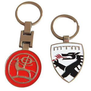 Custom-Made Logo Metal Keychains 3D Ring Keyring Shaped Stainless Steel with Hard Enamel Customized Design metal Keychain