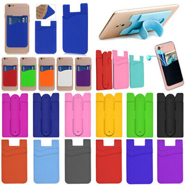 Silicone Mobile Phone Card Holder Cell Phone Stand Credit Card Holder