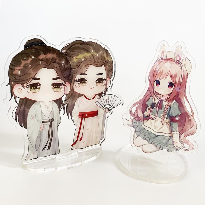 Custom Printed Cartoon Anime Figure Display Standee Holographic Clear Acrylic Stand