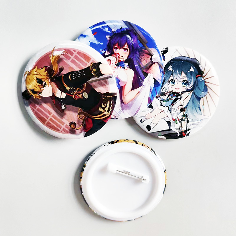 Hot Selling Custom Anime Tin Badges Button Pins with Unique Tinplate Design Metal Badges for Collectors