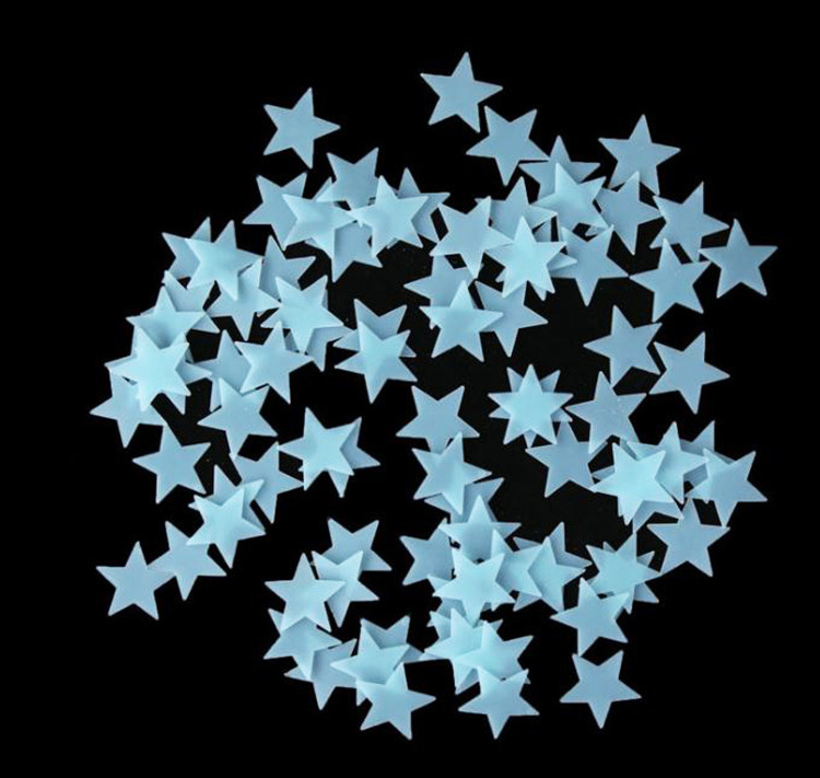 Plastic 3D high bright stars glowing in the dark luminous wall stickers