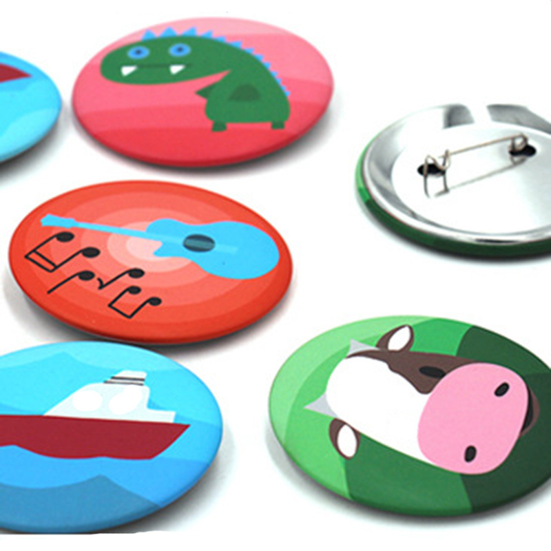 Button Badge Factory Supplying Custom Tinplate Button Badge with Safety Pin