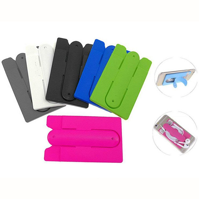 Silicone Mobile Phone Card Holder Cell Phone Stand Credit Card Holder