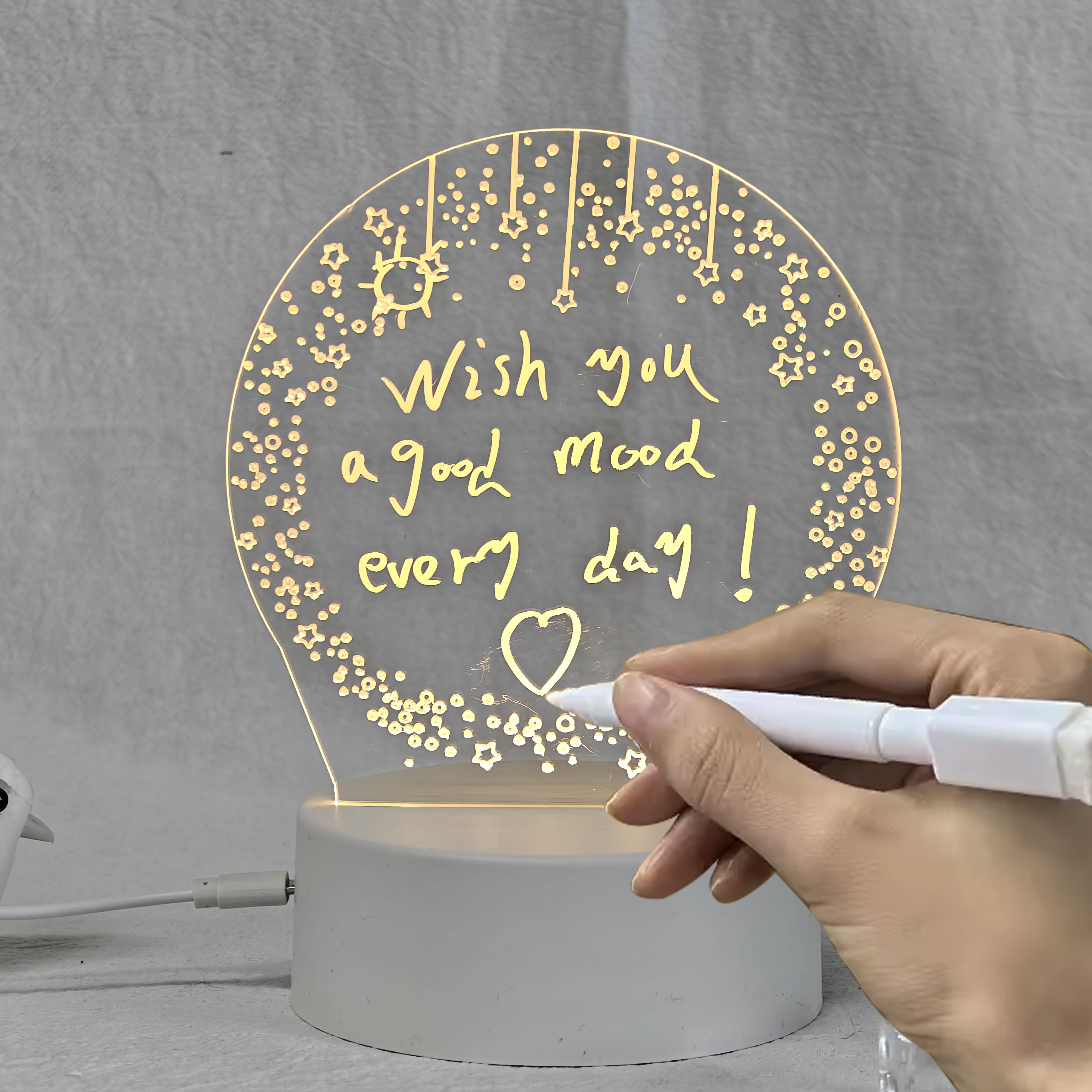 Boce 3D Nightlight High Transparent Acrylic DIY LED Message Board Innovative diy led note board