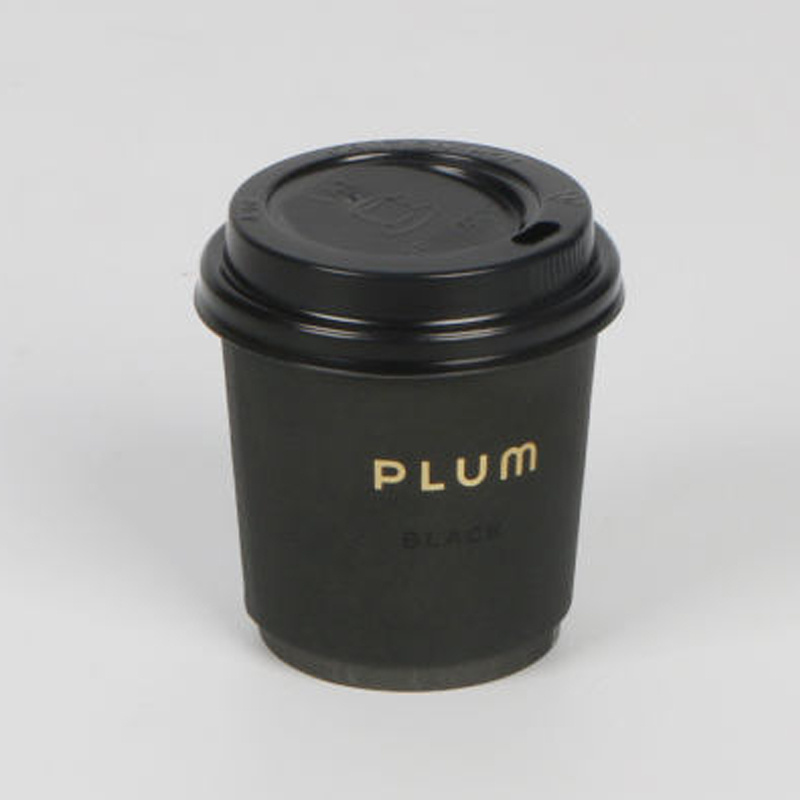 black DOUBLE Wall Disposable paper coffee cup suppliers custom printed cheap waterproof coffee paper cup with black lid