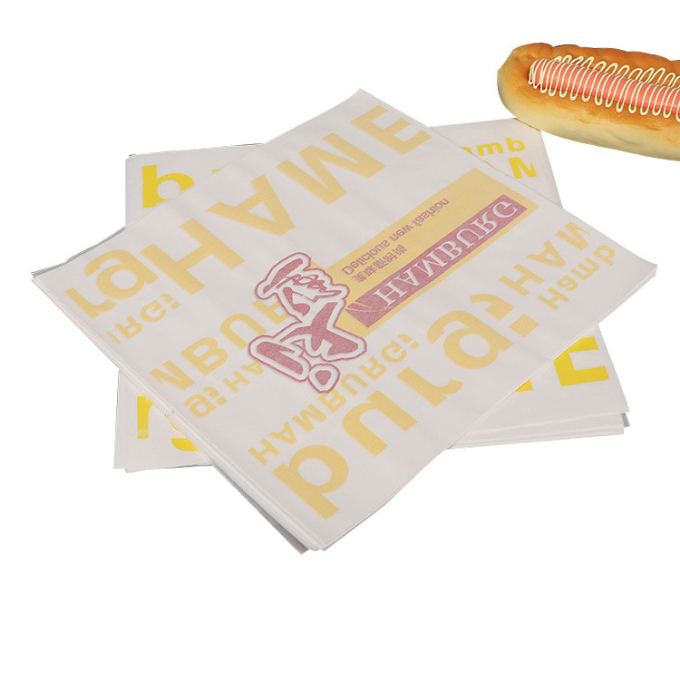 Custom printed reusable food sandwich wrapper  burger packaging wax paper custom shawarma wrapping paper