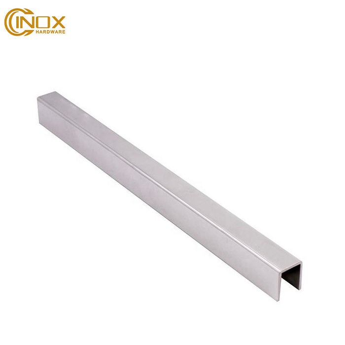 Stainless Steel U Channel Stainless Steel Glass Railing Profile Balustrade/ Railing For Laminated Glass Handrail