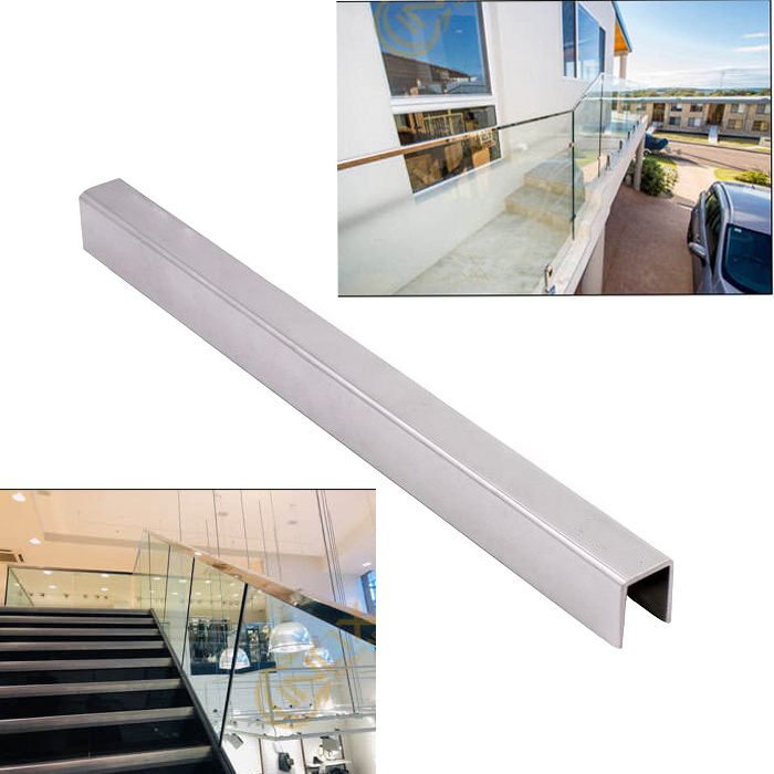 Stainless Steel U Channel Stainless Steel Glass Railing Profile Balustrade/ Railing For Laminated Glass Handrail