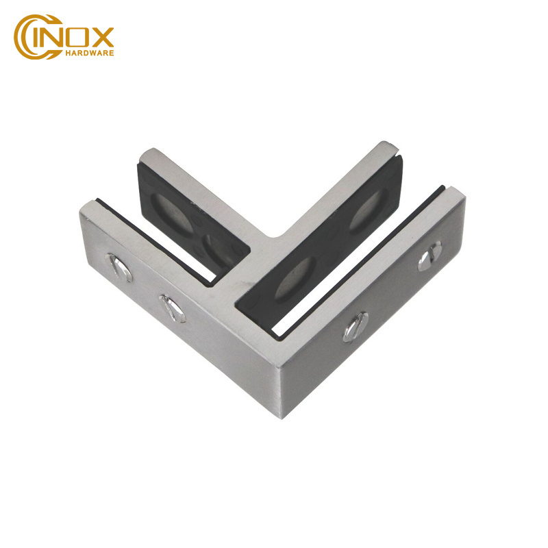 High Quality Stainless Steel 316 90 / 180 Degree Glass Bracing Clamps Wall Mount Glass Clips Glass Railings Clamp