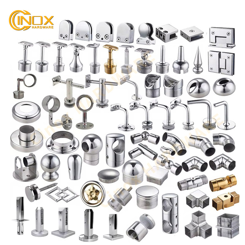 Balcony Stair Glass Railing Accessories 304 316 Stainless Steel Handrails Fitting Cinox Hardware Handrail Accessory