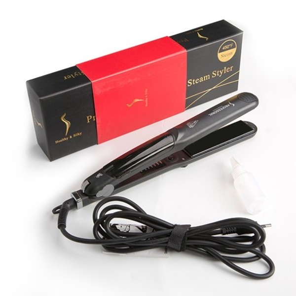 Dual Voltage Professional Salon Ceramic Tourmaline Vapor Steam Flat Iron Hair Straightener