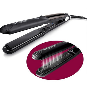 Dual Voltage Professional Salon Ceramic Tourmaline Vapor Steam Flat Iron Hair Straightener