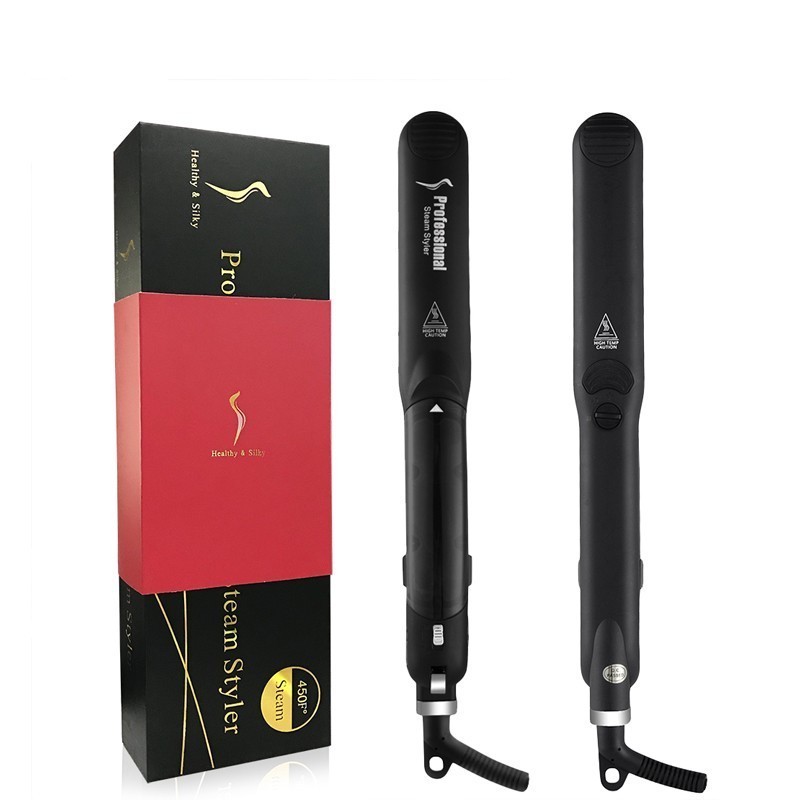 Dual Voltage Professional Salon Ceramic Tourmaline Vapor Steam Flat Iron Hair Straightener