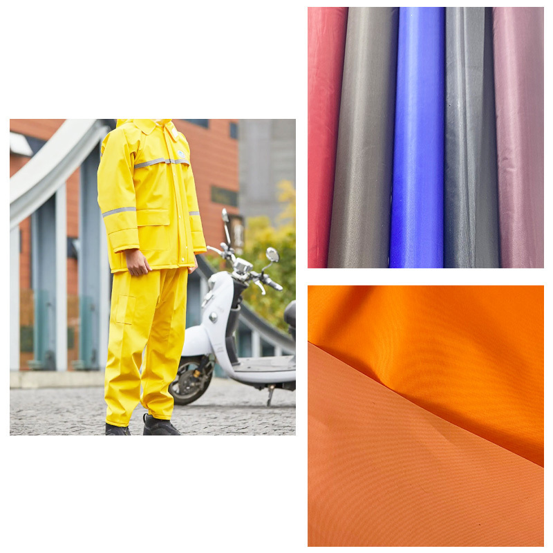 water resistant raincoat taffeta fabric 190T with pvc coating