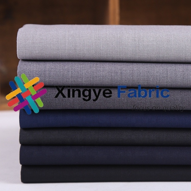 Customized high quality TR polyester rayon fabric stretch suit fabric