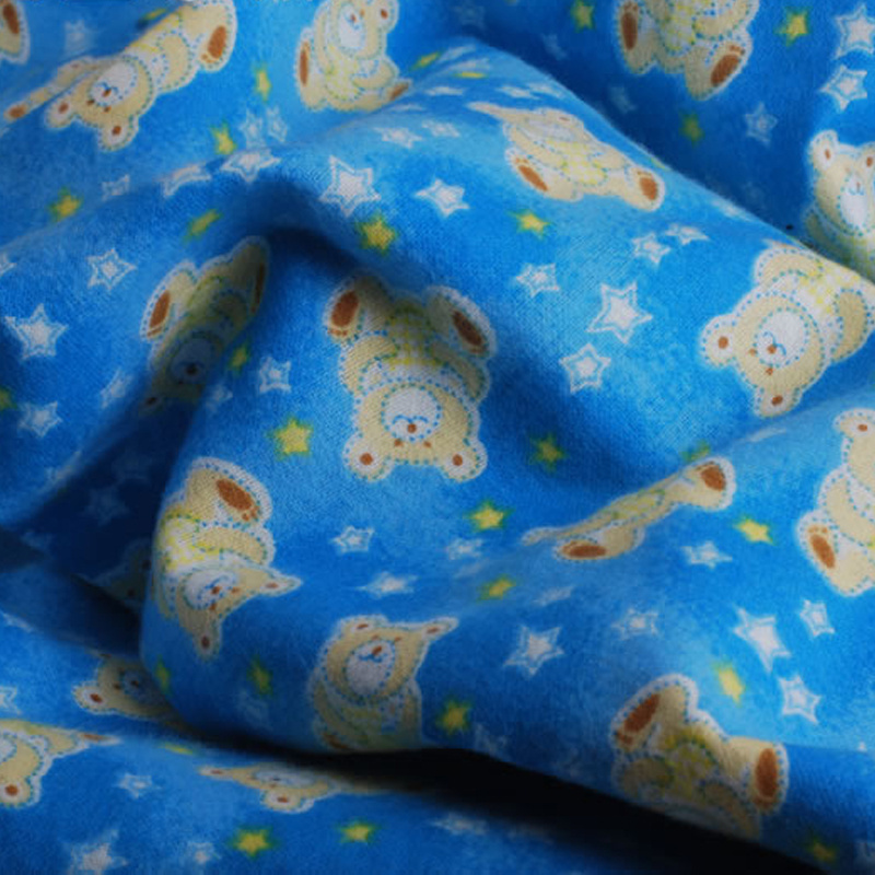 Custom digital double-sided or single-sided brushed flannel fabric 100% cotton prints fabric for baby bedding