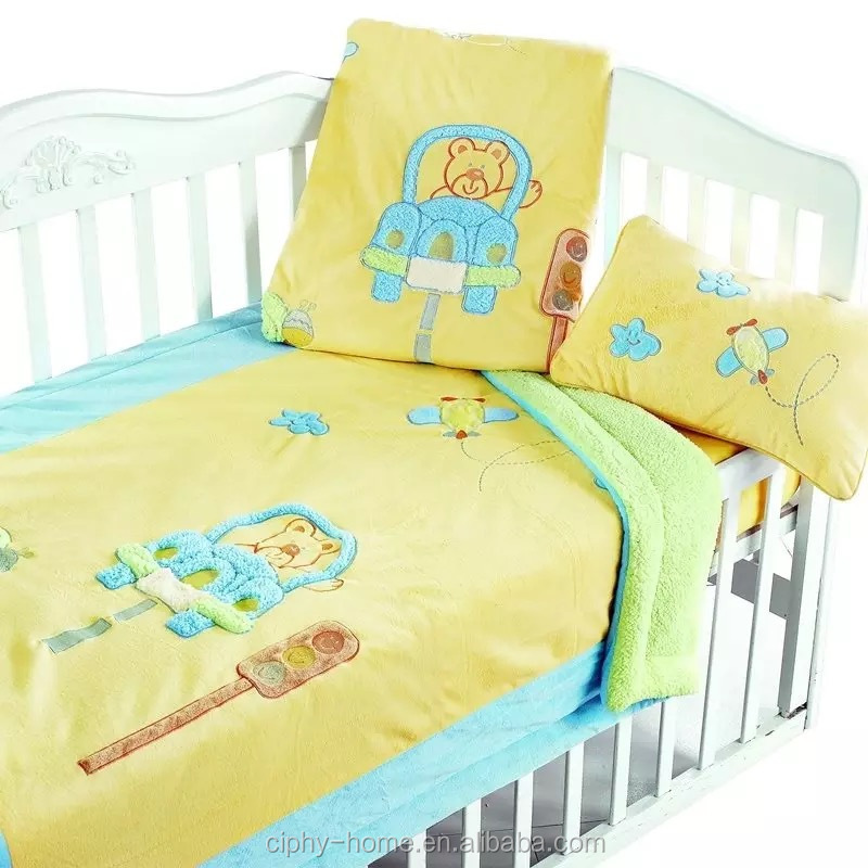 High Quality Embroidery Plush Sherpa Blanket Plush Toys Children Flannel Baby Warm Blankets As Gift