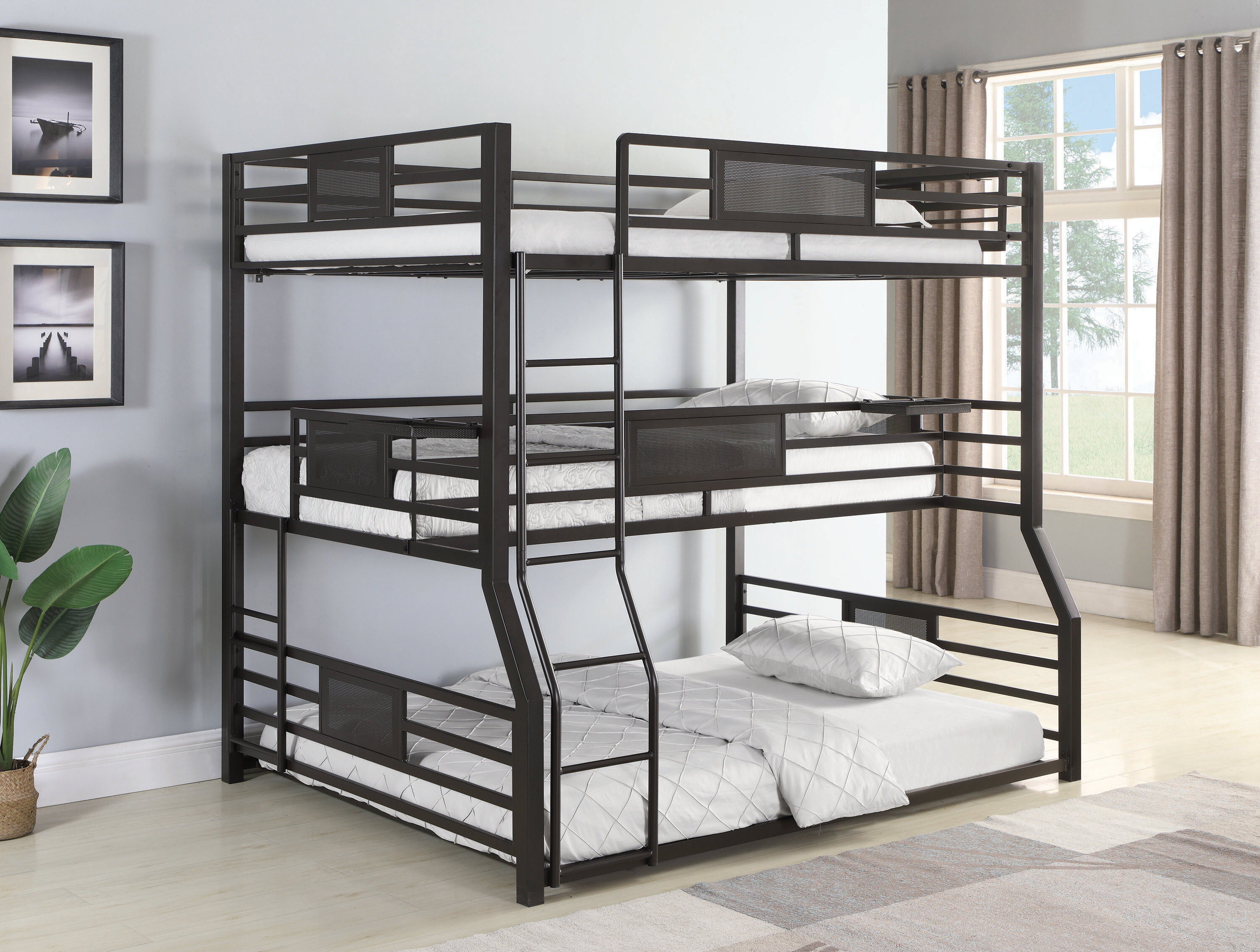 Cheap Strong Three Layer Triple Metal Bunk Bed Sale For Adult frame 3 tier metal triple beds