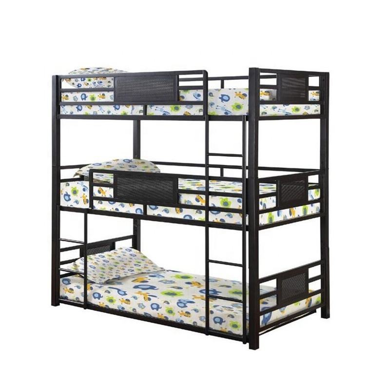 Modern Cheap Three Layer Steel Bed Frame Adults Triple used Bunk bed 3 kids with mattress