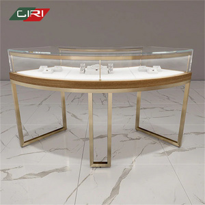 CIRI Custom 3D Mineral Crystal Kiosk Design Glass Jewelry Showcase Display Cabinet Trendy Mall Kiosk Ideas For Watches Shop