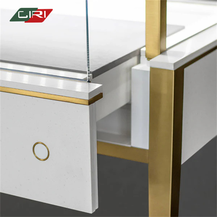 CIRI Modern Jewelry Aluminum Glass Display Showcase/Lockable Glass Vitrine Showcase Display Cabinet