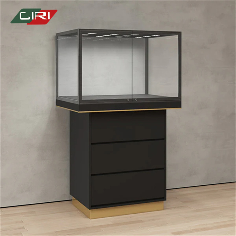 CIRI Modern Jewelry Aluminum Glass Display Showcase/Lockable Glass Vitrine Showcase Display Cabinet