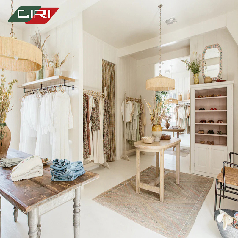 CIRI Factory Clothes Shop Design Boutique Kids Clothing Racks Garment Wood Clothes Display Rack for Shop