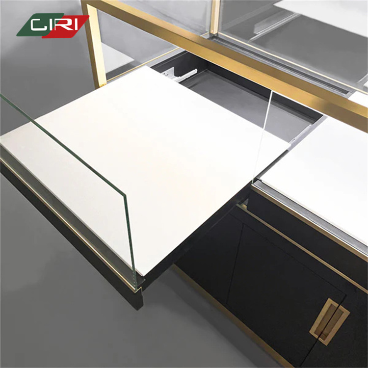 CIRI Modern Jewelry Aluminum Glass Display Showcase/Lockable Glass Vitrine Showcase Display Cabinet