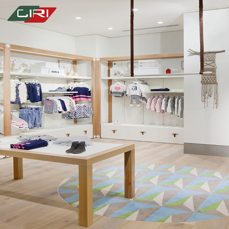 CIRI Factory Clothes Shop Design Boutique Kids Clothing Racks Garment Wood Clothes Display Rack for Shop