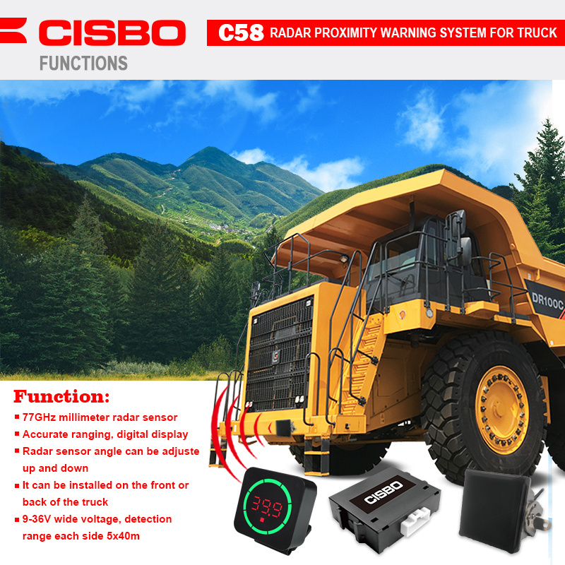 CISBO new 40m long detection range 77ghz radar sensor proximity warning system for heavy duty trucks