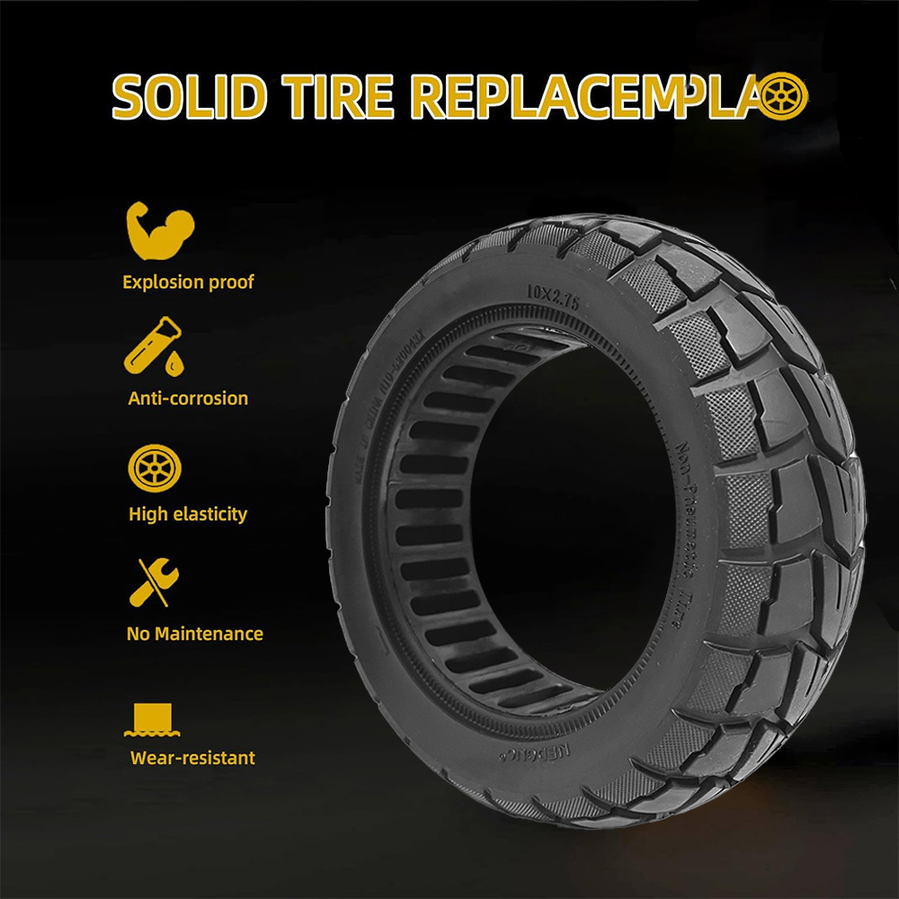 10 Inch 10x2.75 Scooter Solid Tire Replacement for KUGOO GOTRAX G4 Scooter Explosion-Proof Rubber Tire Shockproof Scooter Tyre