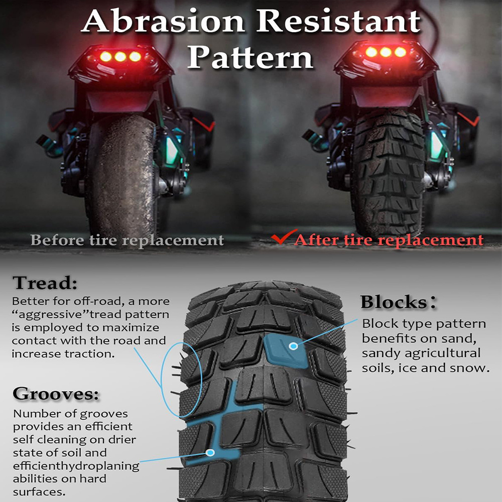 10 Inch Scooter Tire Thicken Durable Strong Shock Absorption Resistance Anti Skid Rubber Vacuum Tire 10x2.75 6.5 Tubeless Tire