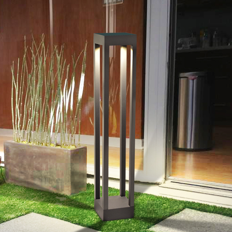 Modern Black Aluminum Landscape Lawn Yard Square Garden Light Decorative Pathway Lighting Lawn Yard Cob Led Light