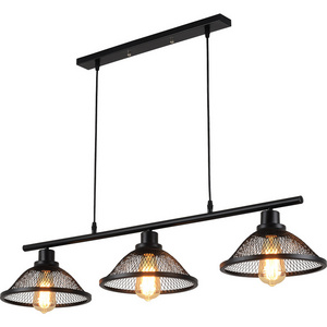 Industrial Kitchen Island Pendant Light Rustic Farmhouse 3-Lights Pendant Vintage Hanging Light Fixture for Kitchen Dining Room