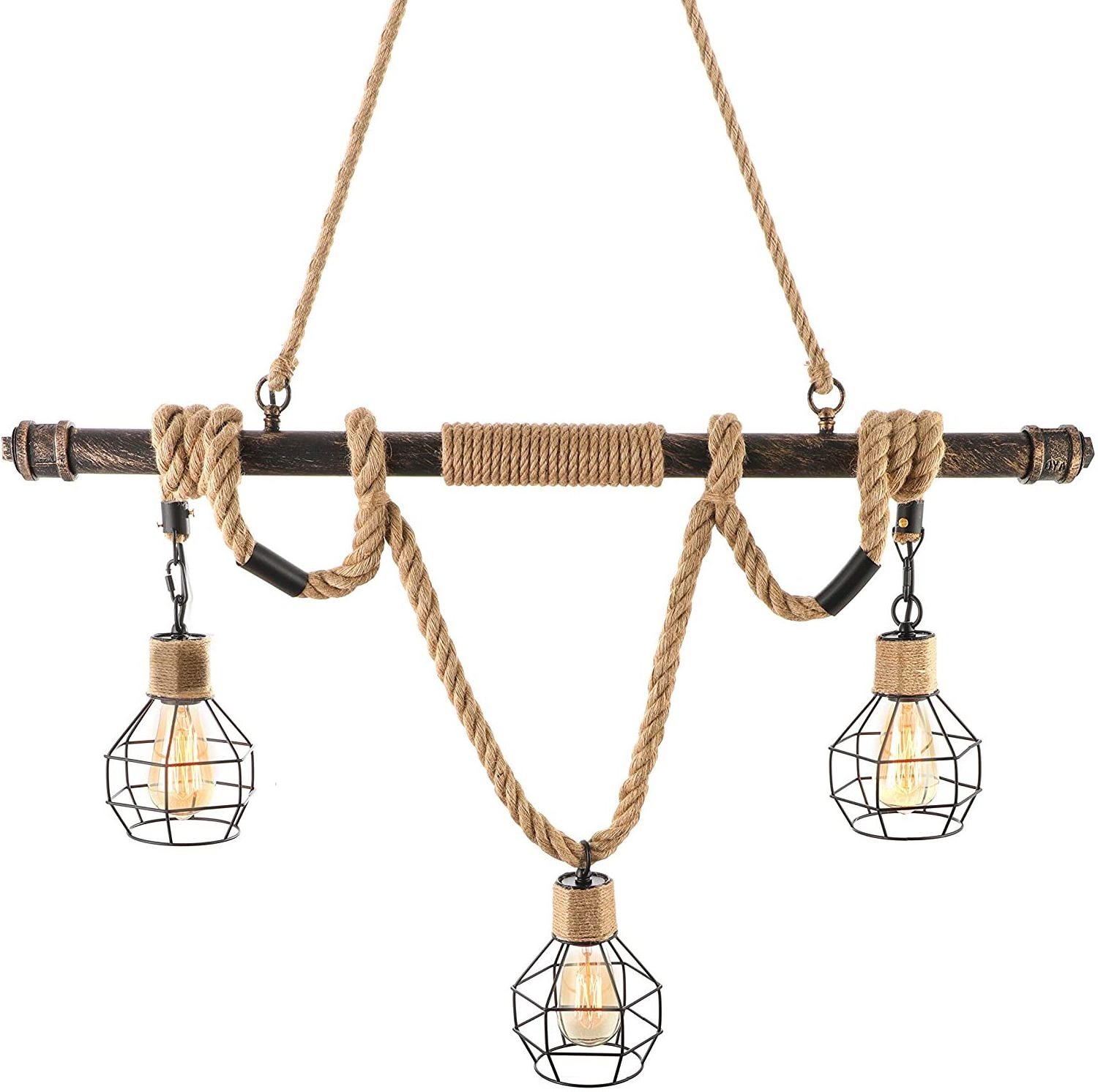 Pendant Lights Chandelier Celling Lamp Hanging Light Fixture with Cage Guard for Indoor Warehouse