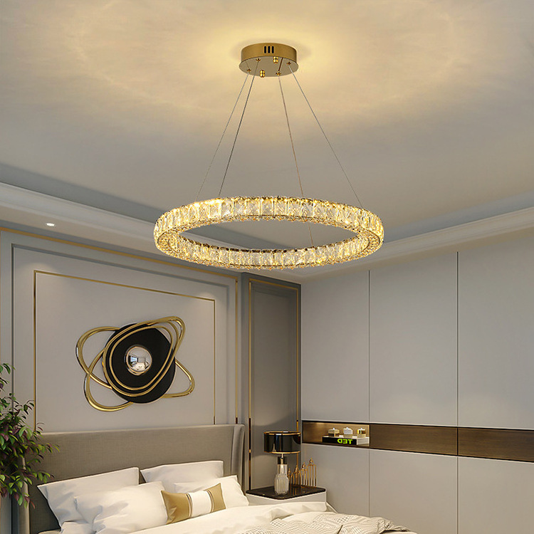 Modern K9 Crystal Led Chandelier Lights indoor Lighting Chrome Lustre Chandeliers Ceiling Pendant Fixtures For Living Room