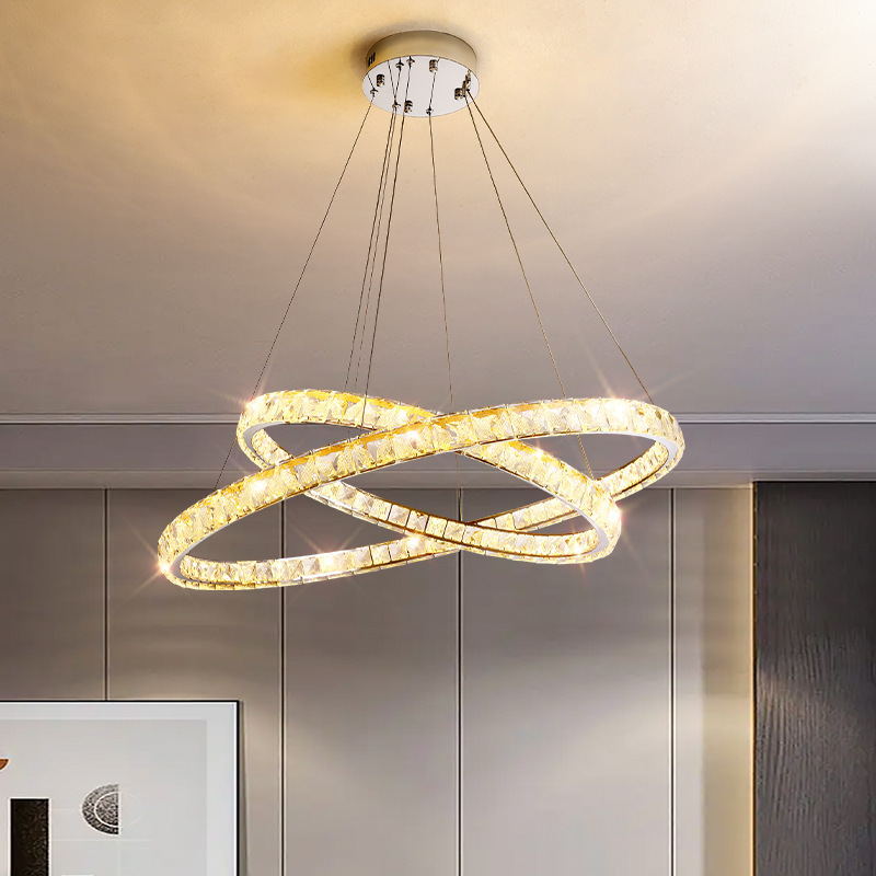 Modern K9 Crystal Led Chandelier Lights indoor Lighting Chrome Lustre Chandeliers Ceiling Pendant Fixtures For Living Room