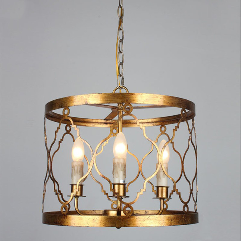 Professional Vintage Sand Casting Solid Brass Lantern Shape Pendant Lighting Chandelier Modern for Kitchen Island