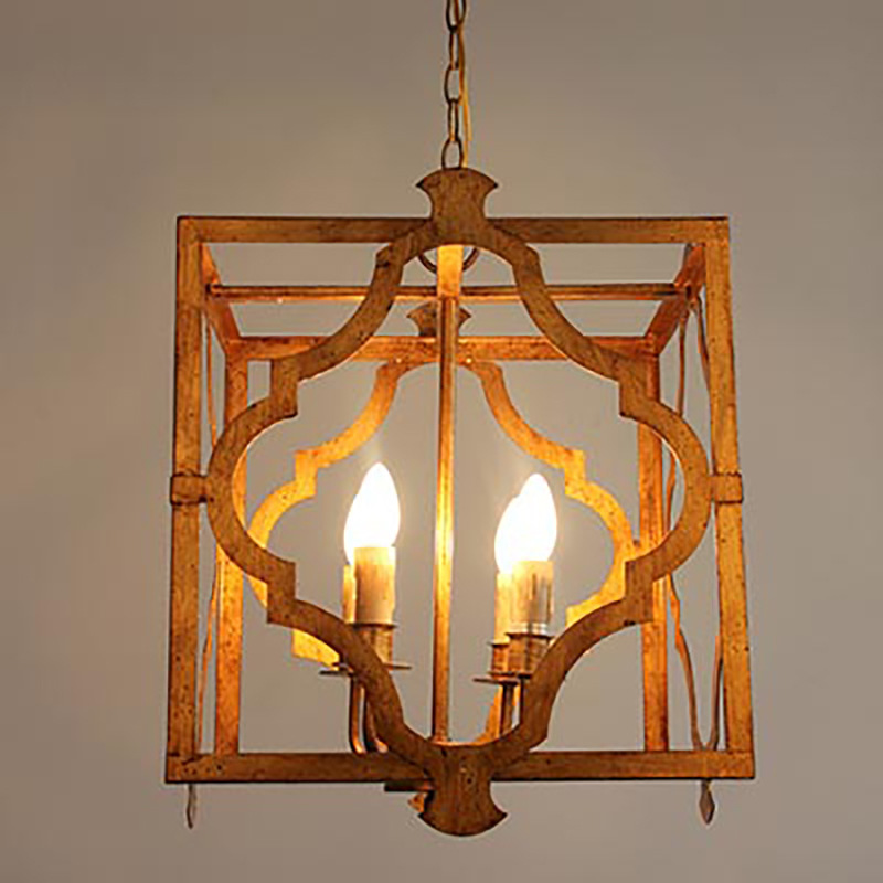 Professional Vintage Sand Casting Solid Brass Lantern Shape Pendant Lighting Chandelier Modern for Kitchen Island