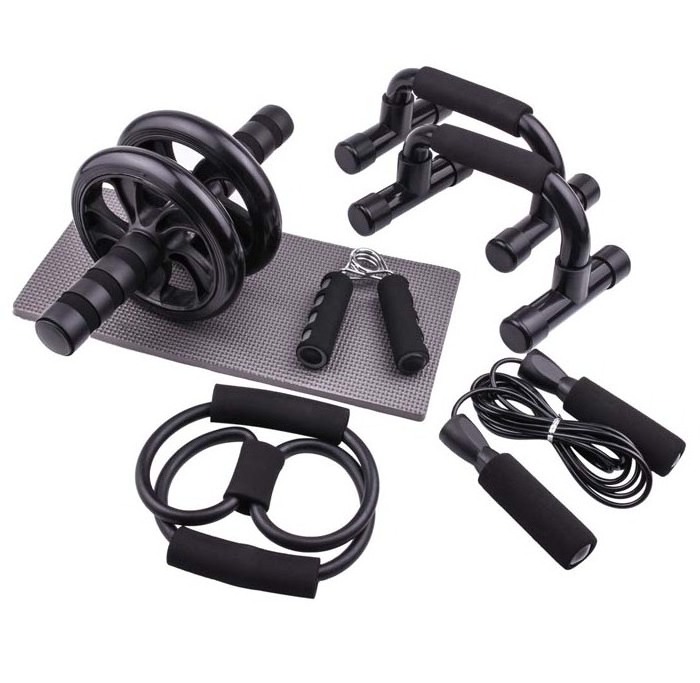 Portable Equipment 5-in-1 Abdominal Wheel Roller Kit Home Exercise Workout Easy Assembling Wheel Roller kit