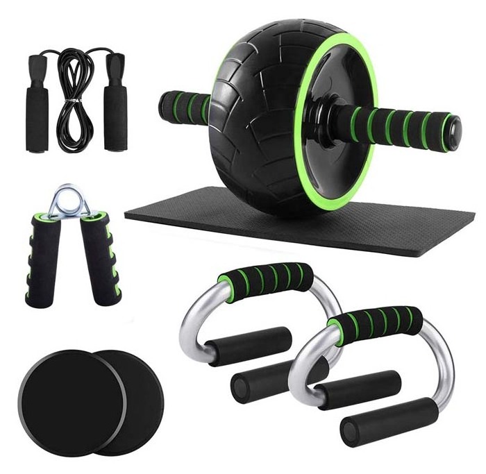 Portable Equipment 5-in-1 Abdominal Wheel Roller Kit Home Exercise Workout Easy Assembling Wheel Roller kit