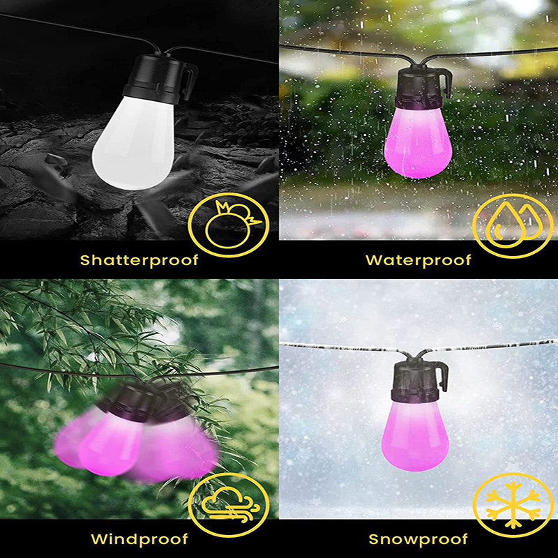 Commercial Grade Waterproof Outdoor LED String Lights Powered S14 LED Bulbs Smart String Lights For Home Decor