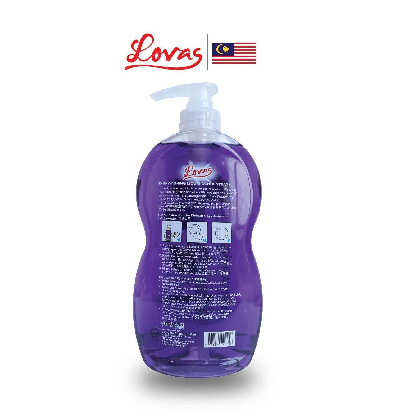 Go Green Concentrated Dishwashing Liquid Cleaner Detergent Kitchen LOVAS Dishwashing Liquid Concentrated - Lavender HALAL