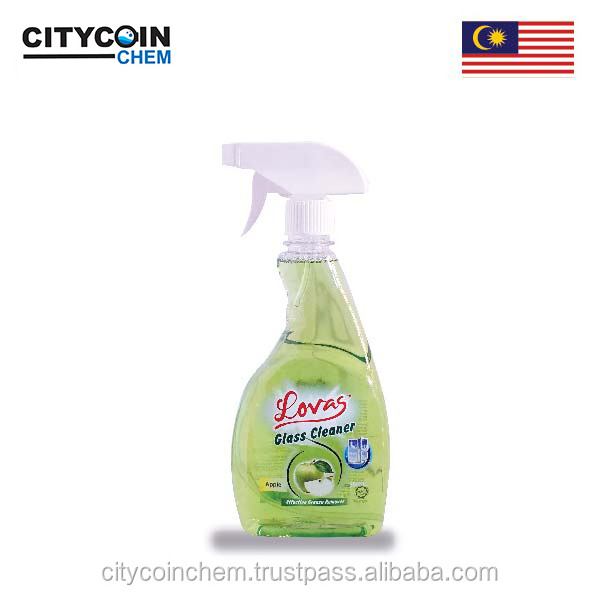 Multi-purpose Glass and Surface Liquid Spray Cleaner Detergent Surfaces, Stainless Steel Clear Light Green Apple Fragrance HALAL